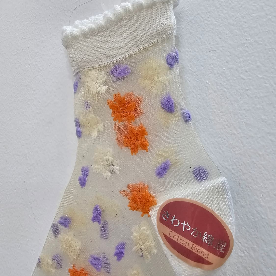 컬러 플라워 시스루 삭스  상품이미지2