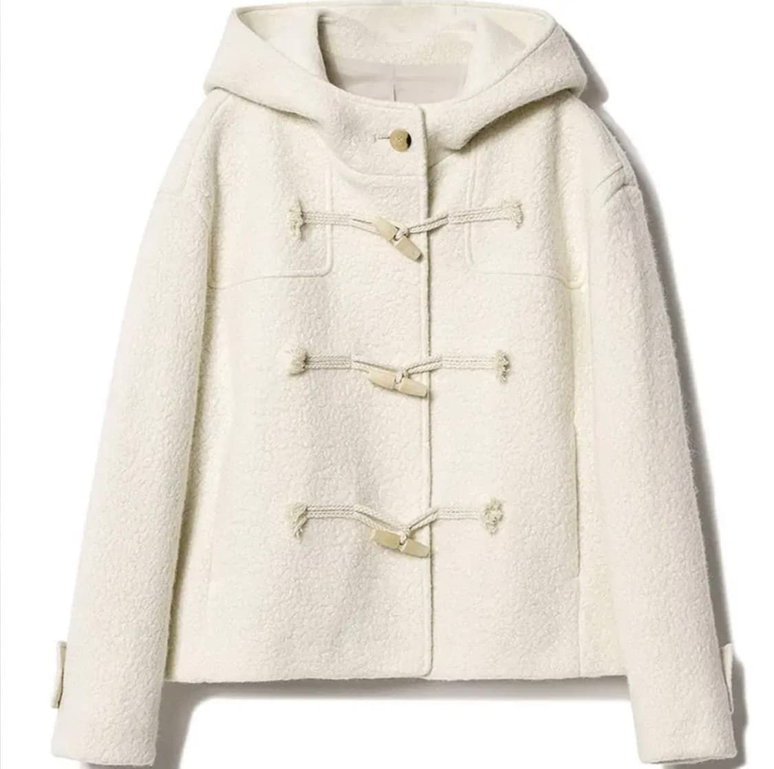 네이비카운티 부클 더플 코트 에크루 상품이미지8