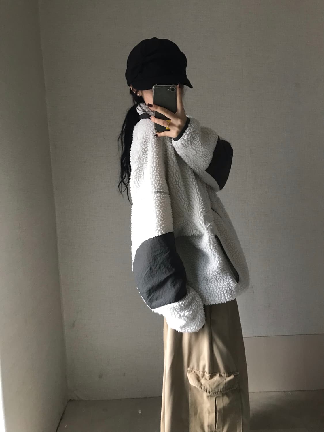 아디다스 화이트 카키 후리스  상품이미지3