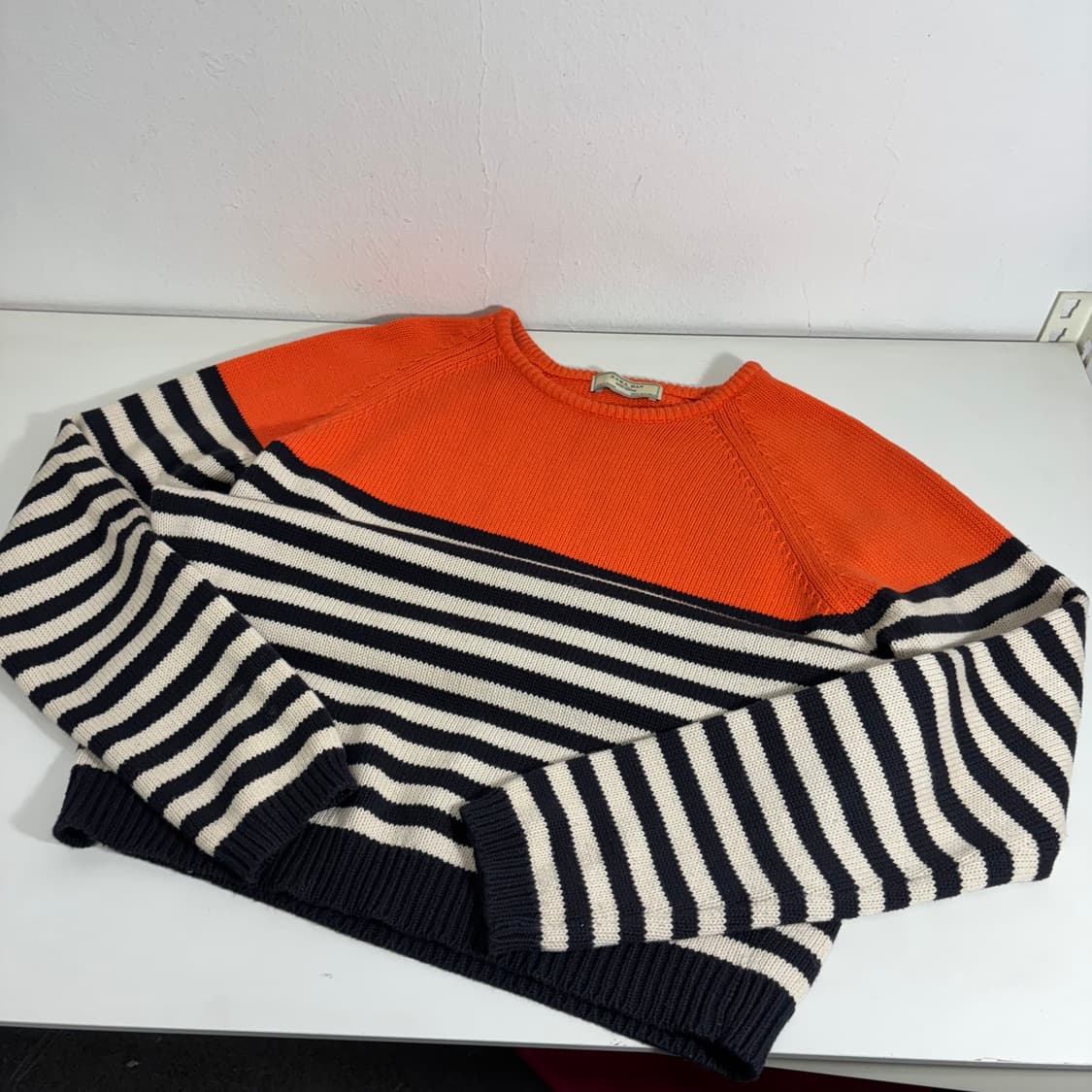L 자라 스트라이프 면 니트 상품이미지1