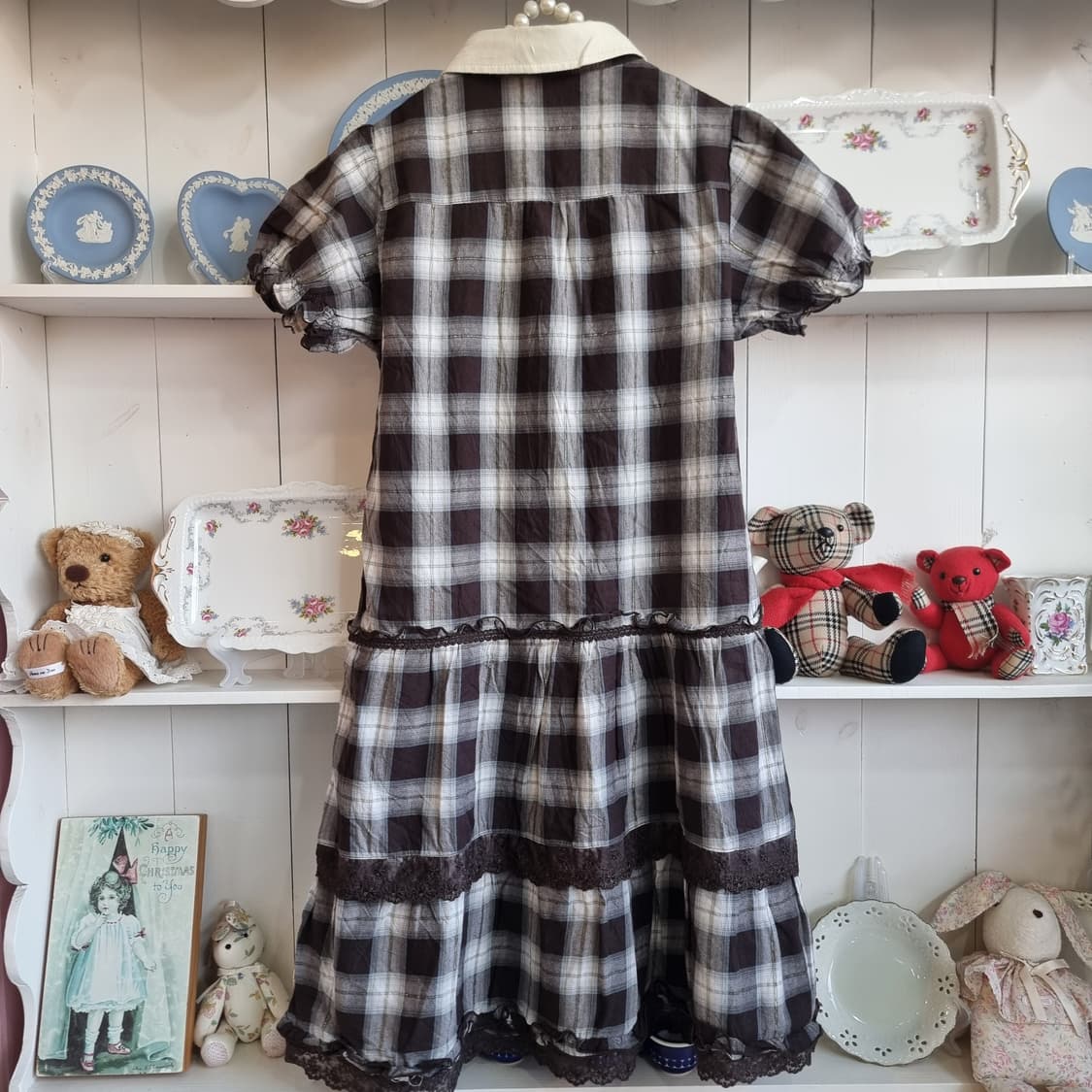 axes femme 악세즈 팜므 초코 체크 레이스 원피스 상품이미지9