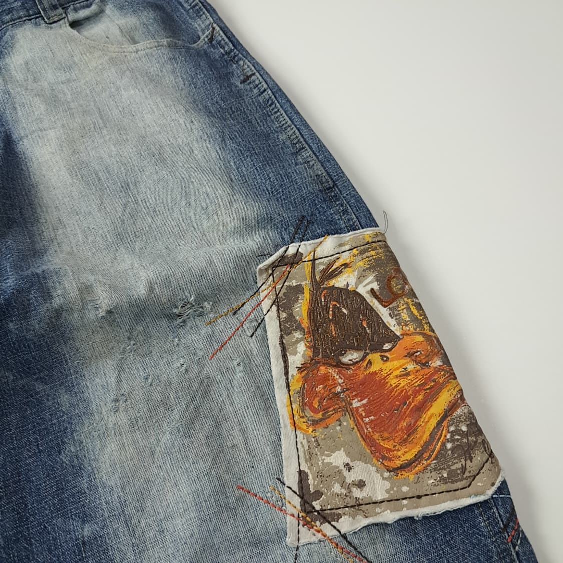 CJ016 32 LOT29 00s 대피덕 워싱 인디고 데님 팬츠 상품이미지3