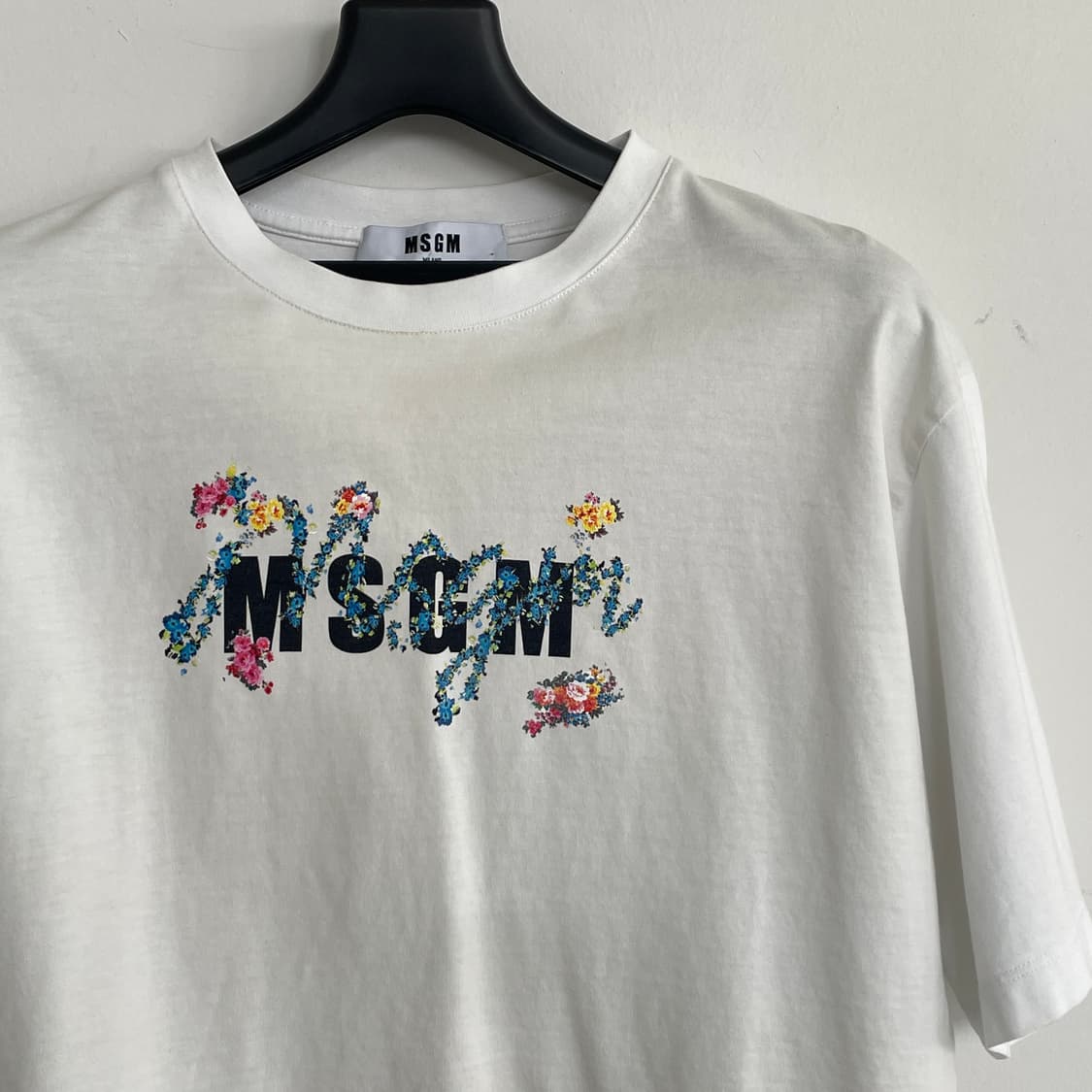 MSGM 여성 M,66 로고 화이트 크롭 반팔 티셔츠 상품이미지2
