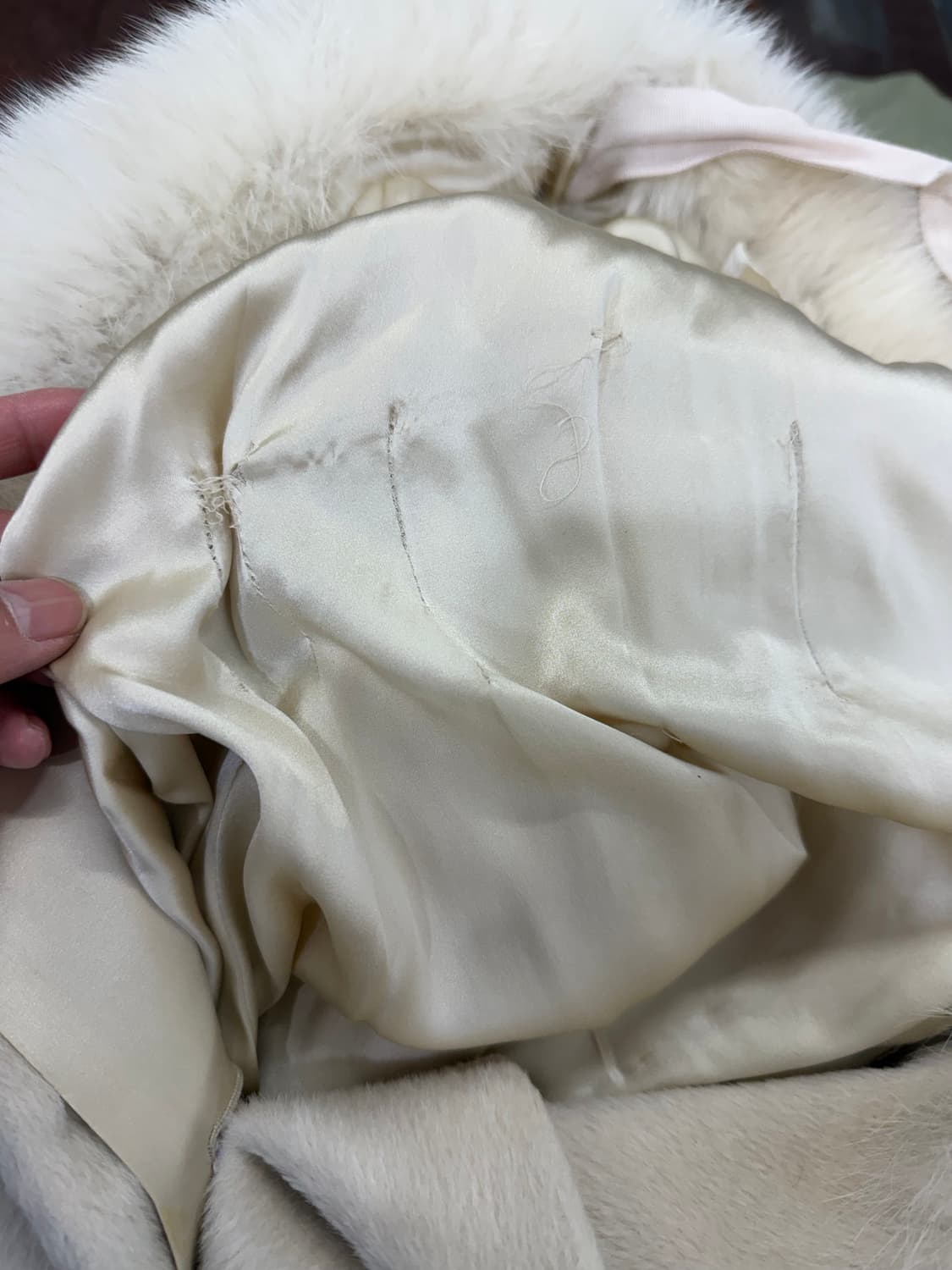 정품) 오브제 PIACENZA 베이비 라마 폭스 퍼 코트 40(66-77 상품이미지5