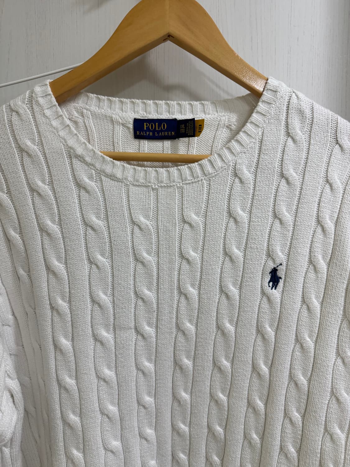 폴로 랄프로렌 케이블 니트 화이트 상품이미지2