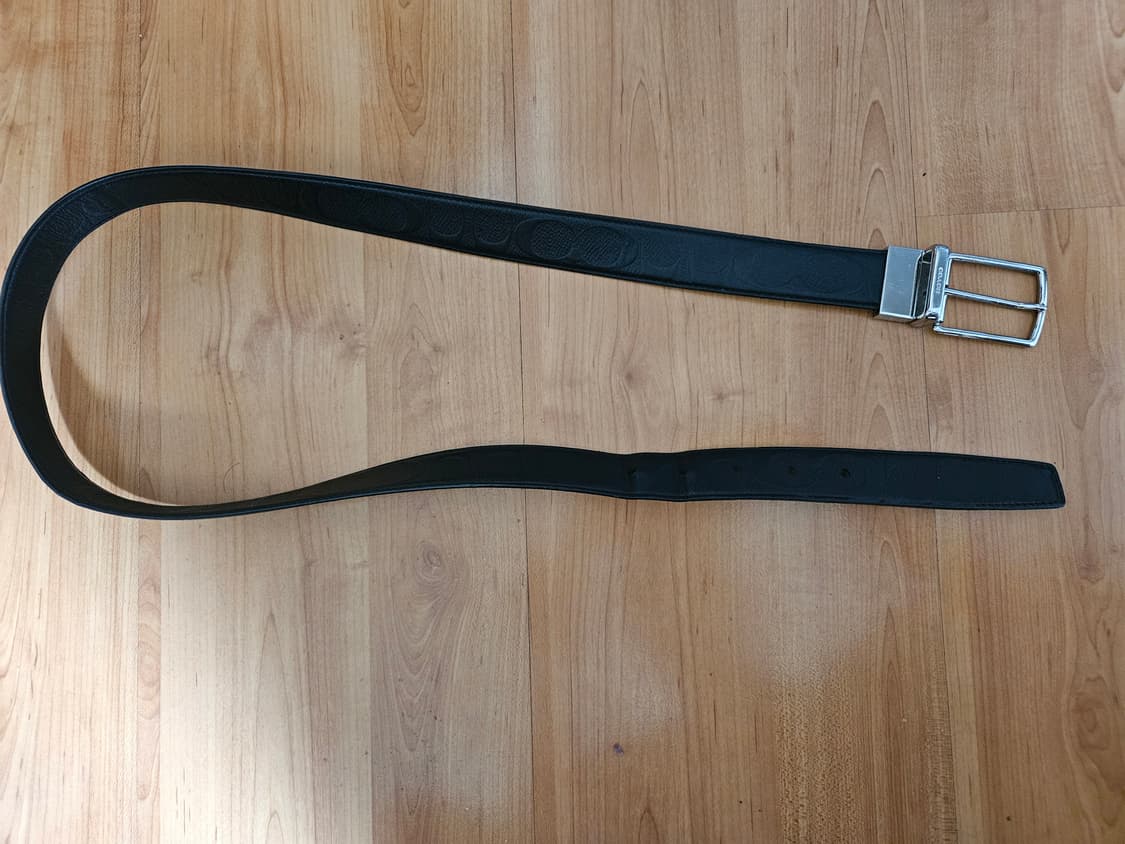 COACH 코치 남성 블랙 가죽 벨트 상품이미지3