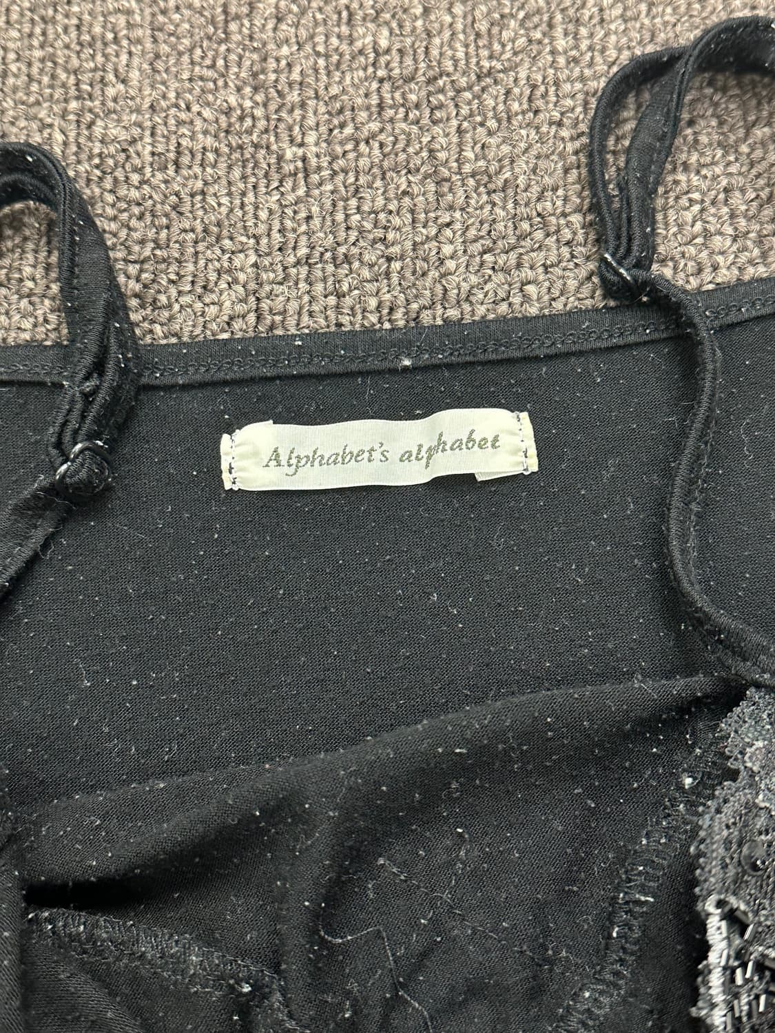 OS)Japanese vintage 여성 블랙 레이스 나시 상품이미지3