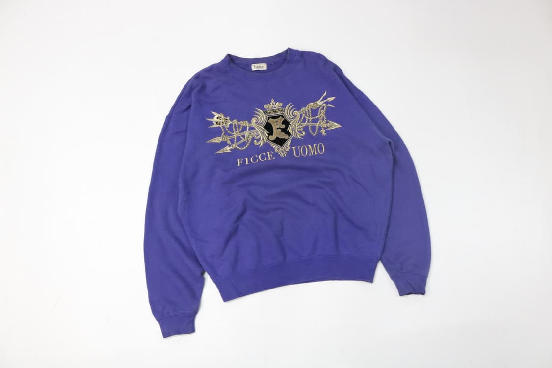 FICCE 피체 요시유키 코니시 빈티지 엠블럼 자수 퍼플 맨투맨 상품이미지2