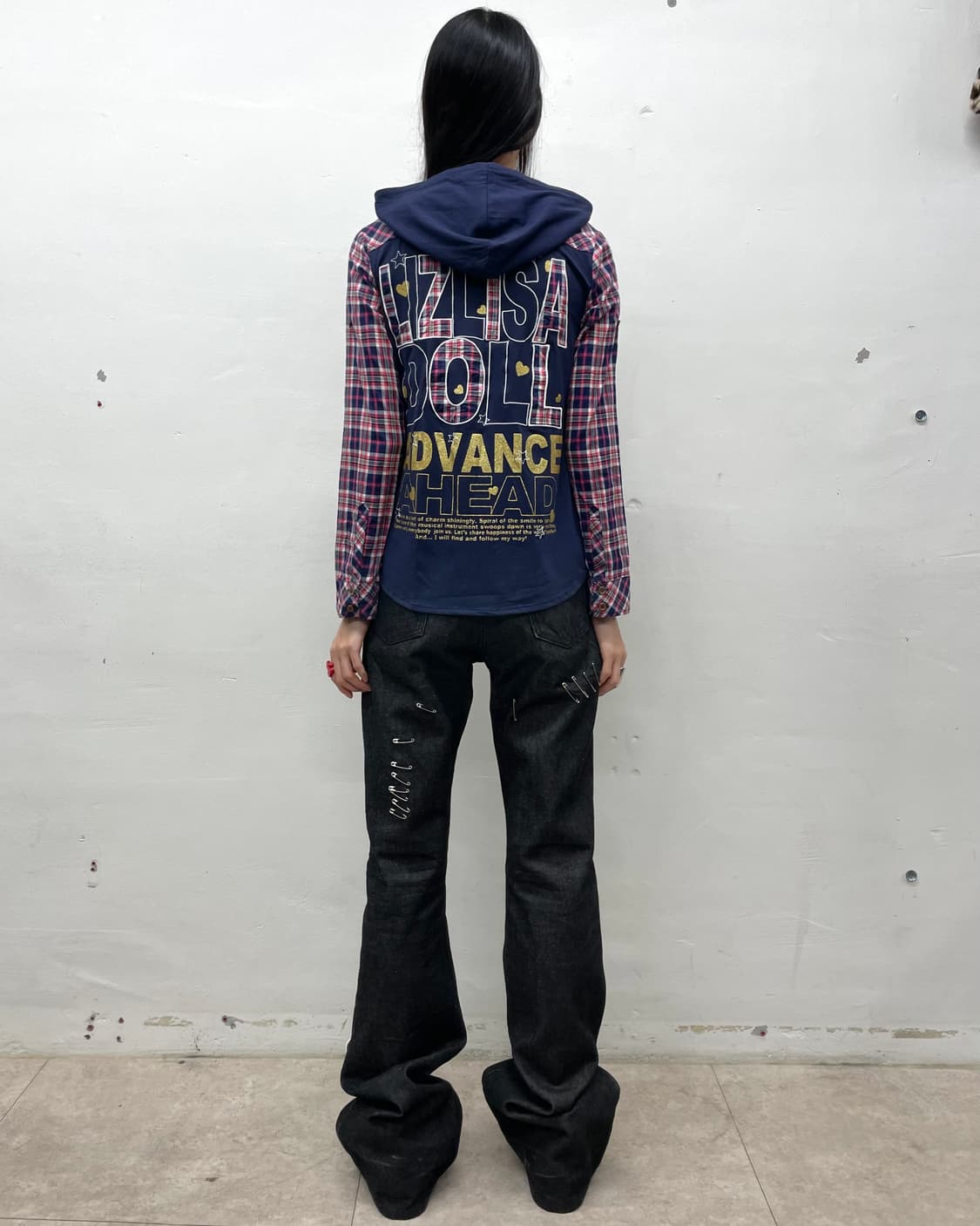 Liz Lissa Doll Checkered Hoodie Shirt 상품이미지4