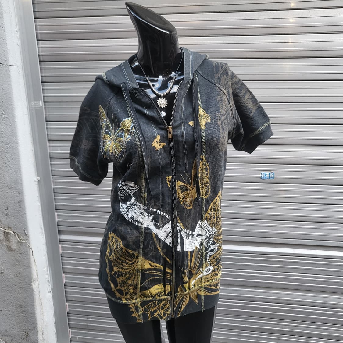 LIBERTALIA Short-sleeved hooded zip-up  상품이미지2