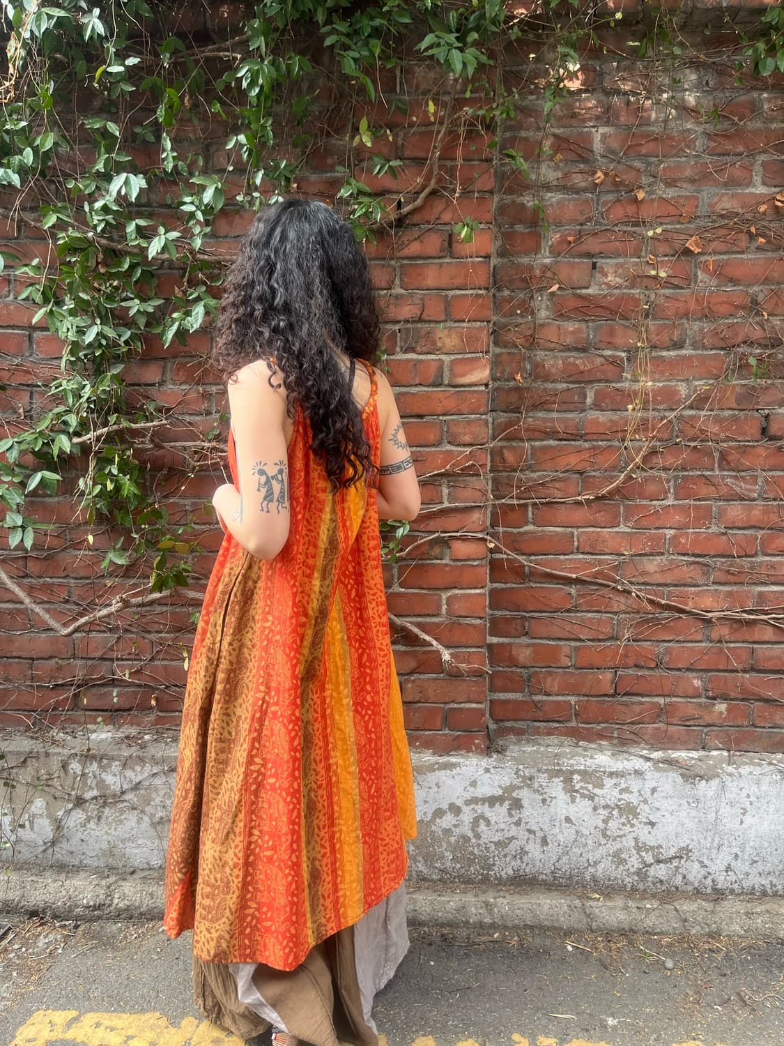 에스닉 히피 패턴 미디 원피스 상품이미지4