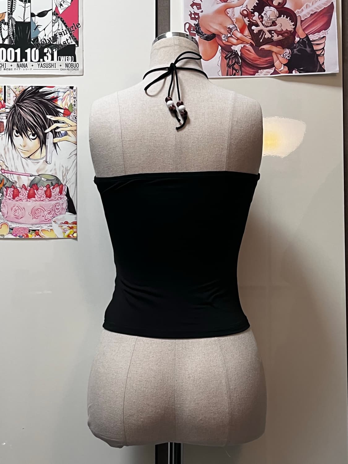 오리엔탈 프린팅 블랙 슬리브리스 나시탑 상품이미지3