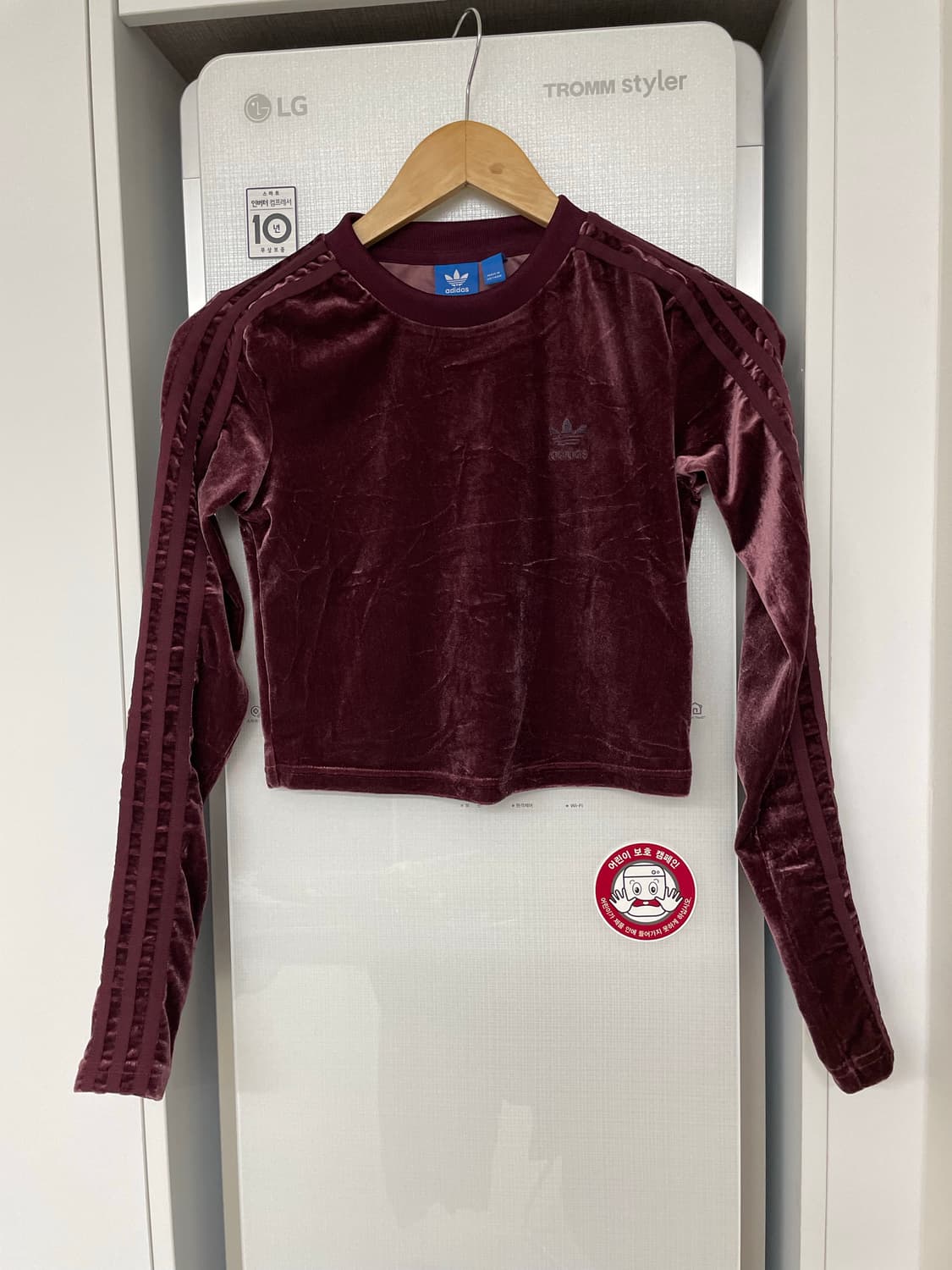 아디다스 벨벳 크롭티 스커트 투피스세트 85 상품이미지3