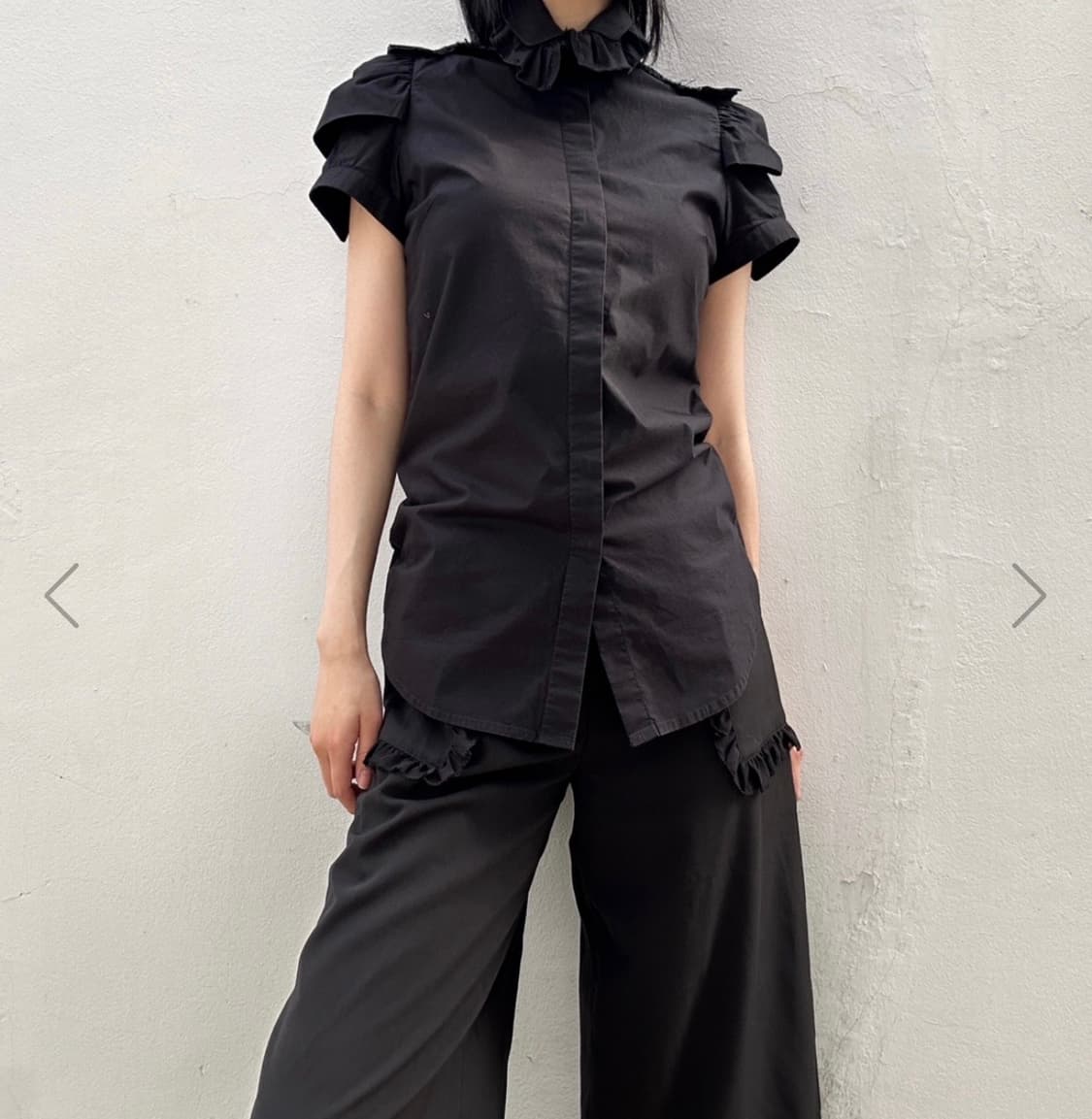 DSQUARED2 frill puff half blouse / black 상품이미지1