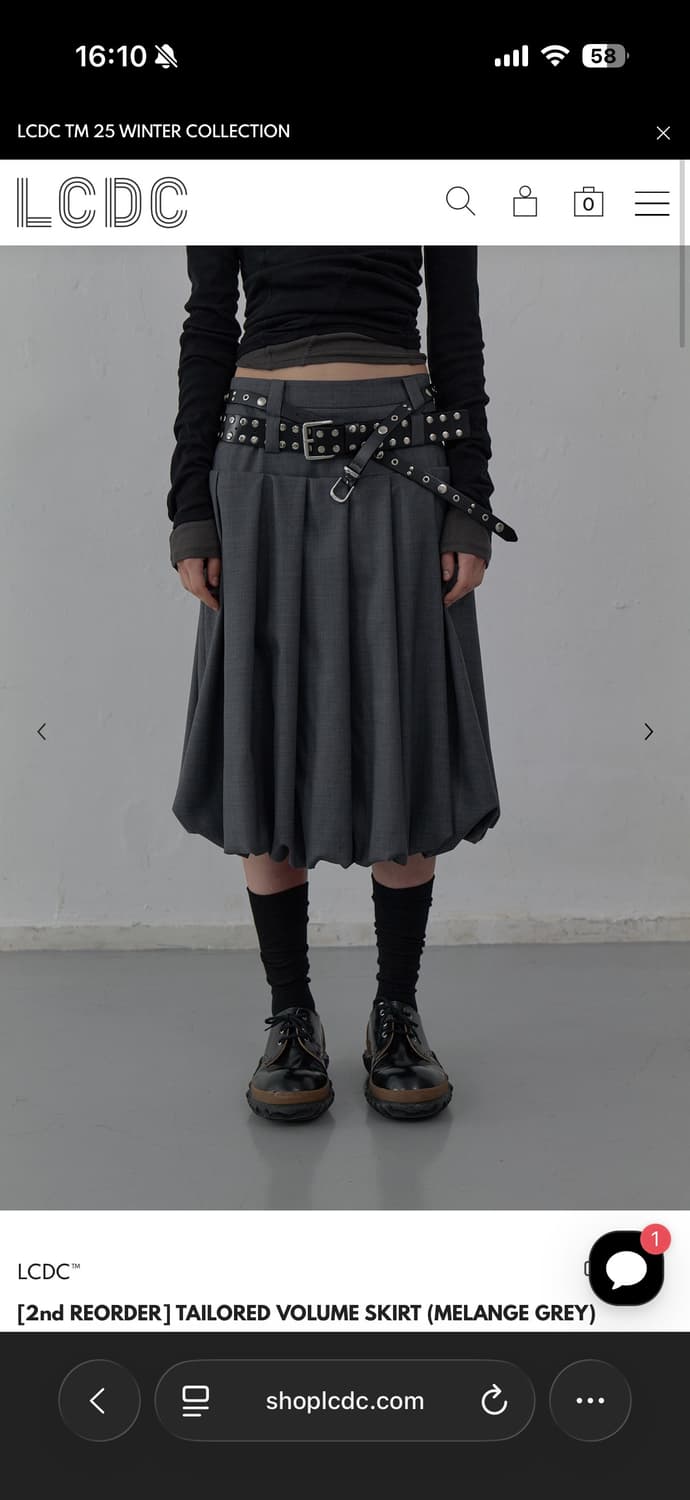 LCDC tm 테일러드 볼륨 미디 스커트 상품이미지1