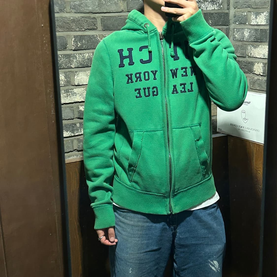 L) 아베크롬비 후드집업 그린 상품이미지9