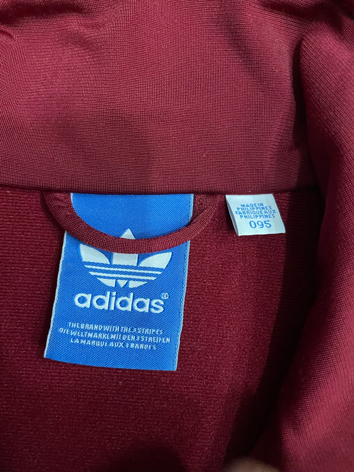 아디다스 희귀 대장 파이어버드 트랙탑 져지 버건디 와인 블랙 상품이미지7