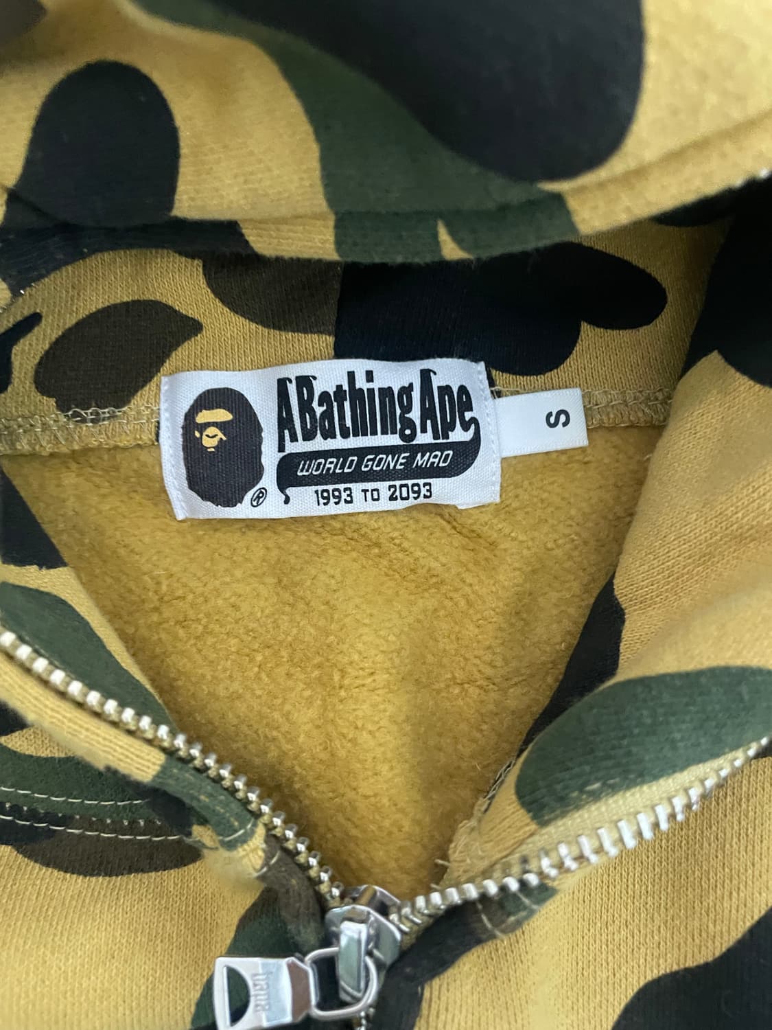 (급처)베이프 카모 크레이지 후드집업 황계 상품이미지3