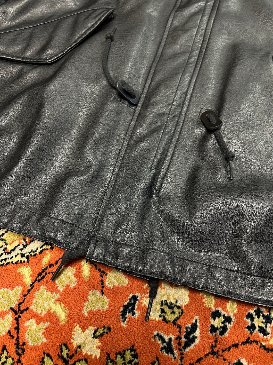 [M] 프릭스스토어 비건레더 하이넥 블루종 가죽자켓 상품이미지6