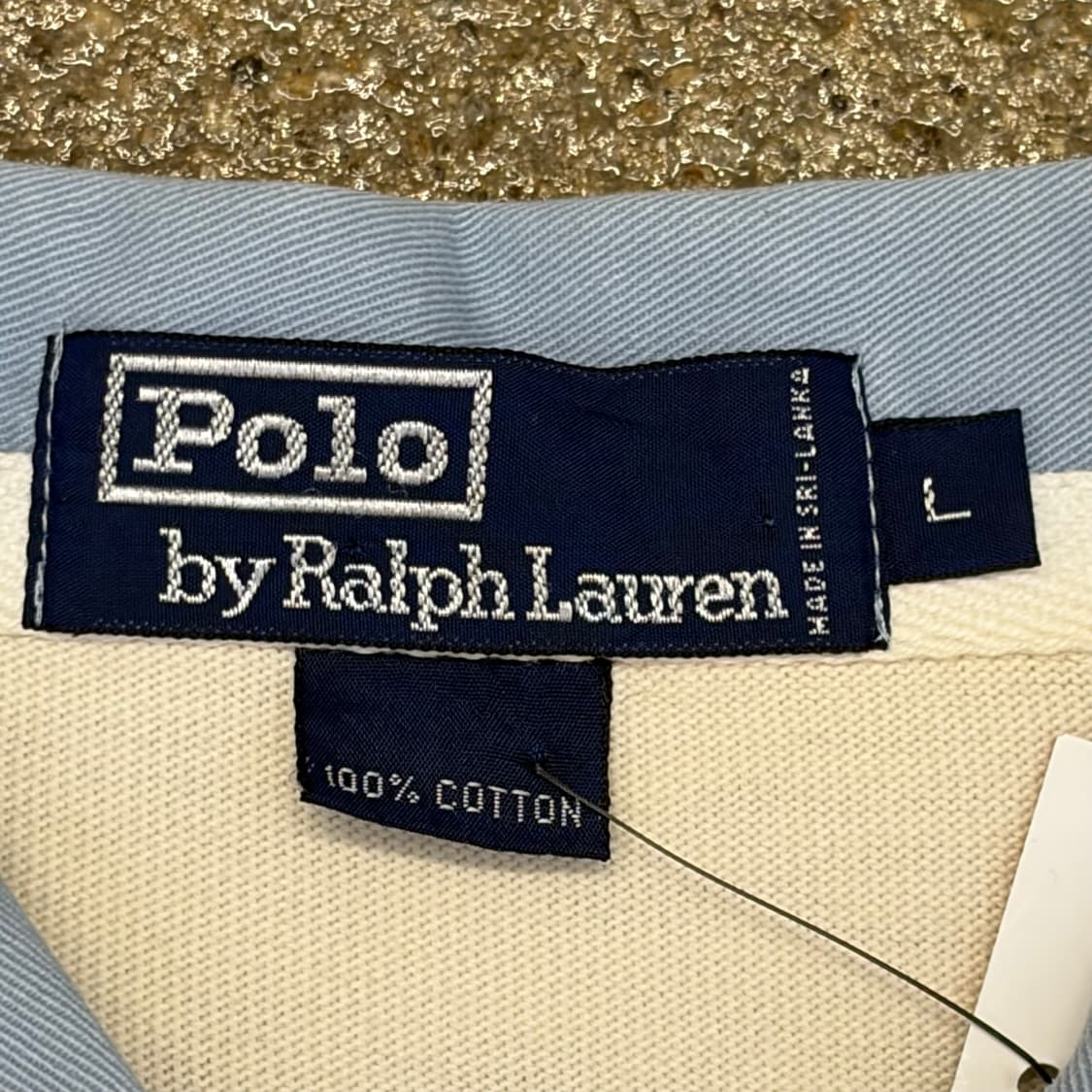 레어 90s 미국 빈티지 폴로랄프로렌 투톤 럭비티 카라티 상품이미지5