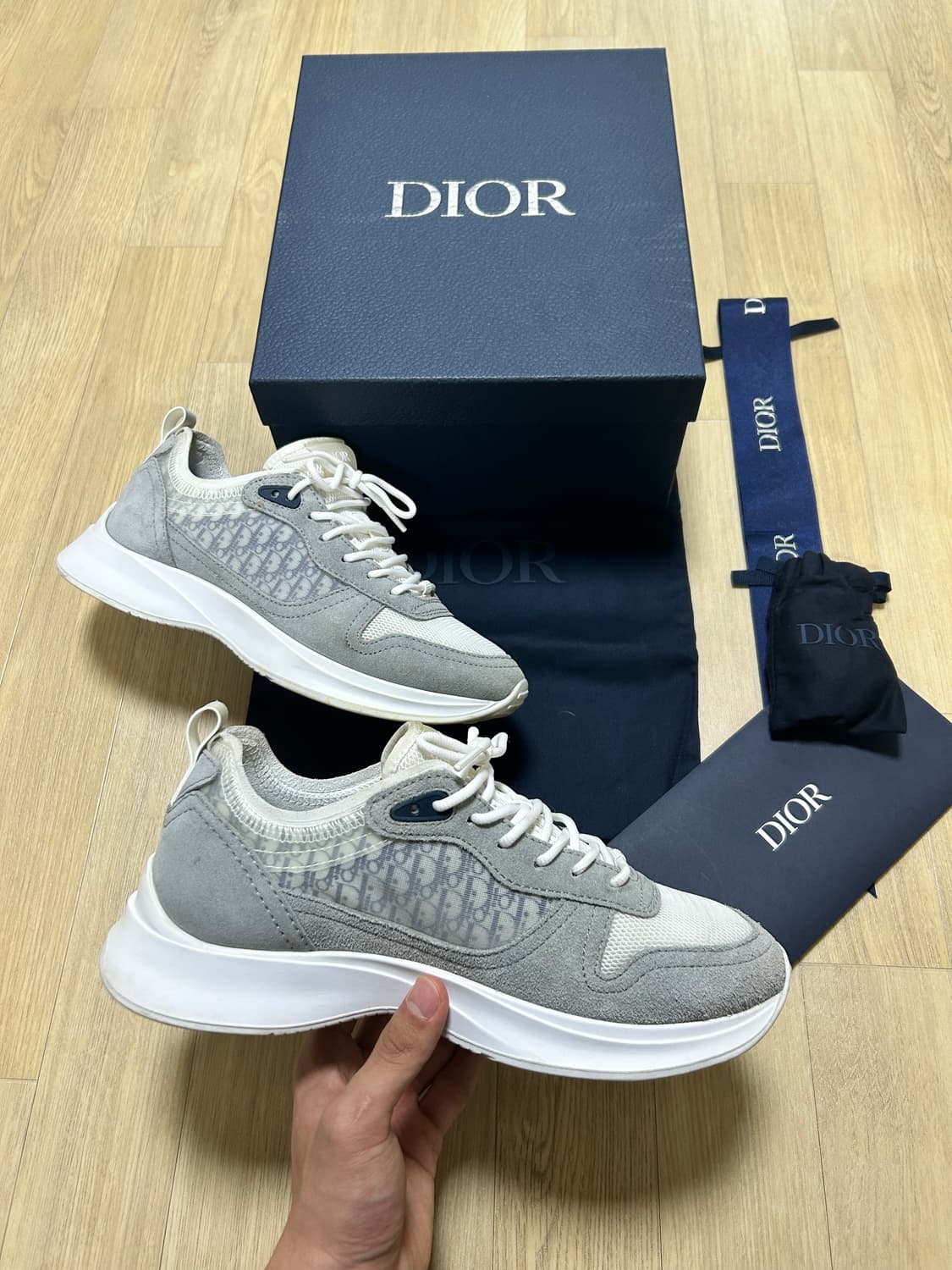 [41,풀박스] 디올 B25 오블리크 스니커즈 그레이 상품이미지1