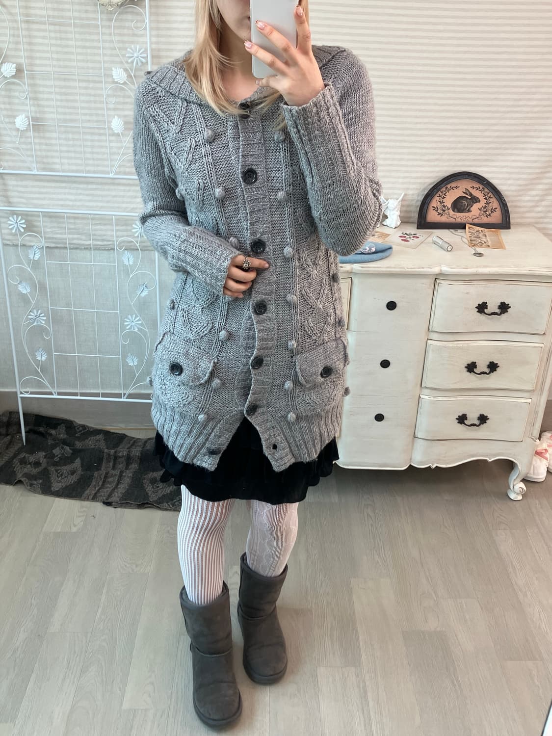 jpn vintage grey pompom pocket hood cd 상품이미지3