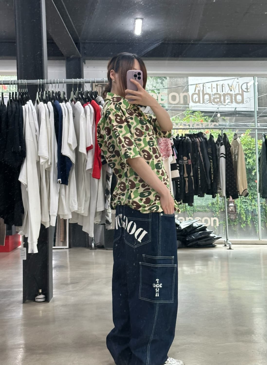 베이프 오픈카라 반팔셔츠 상품이미지3