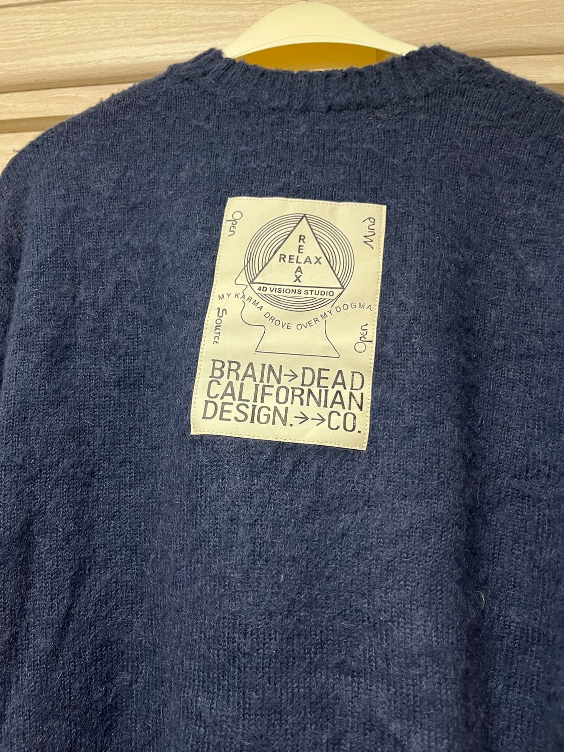 [s] 브레인데드 로고 헤드 파일 모헤어 니트 네이비 상품이미지2