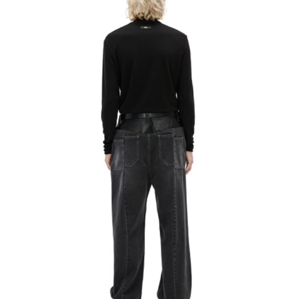 에드 디바이드 레더 와이드 데님 그레이 상품이미지4