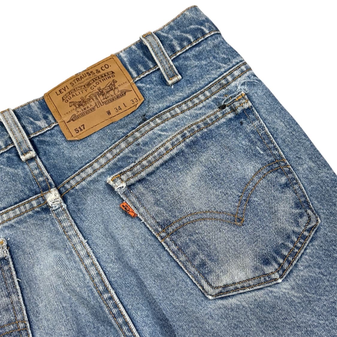 90s Levi’s usa 517 오렌지탭 플레어 데님 연청 상품이미지5