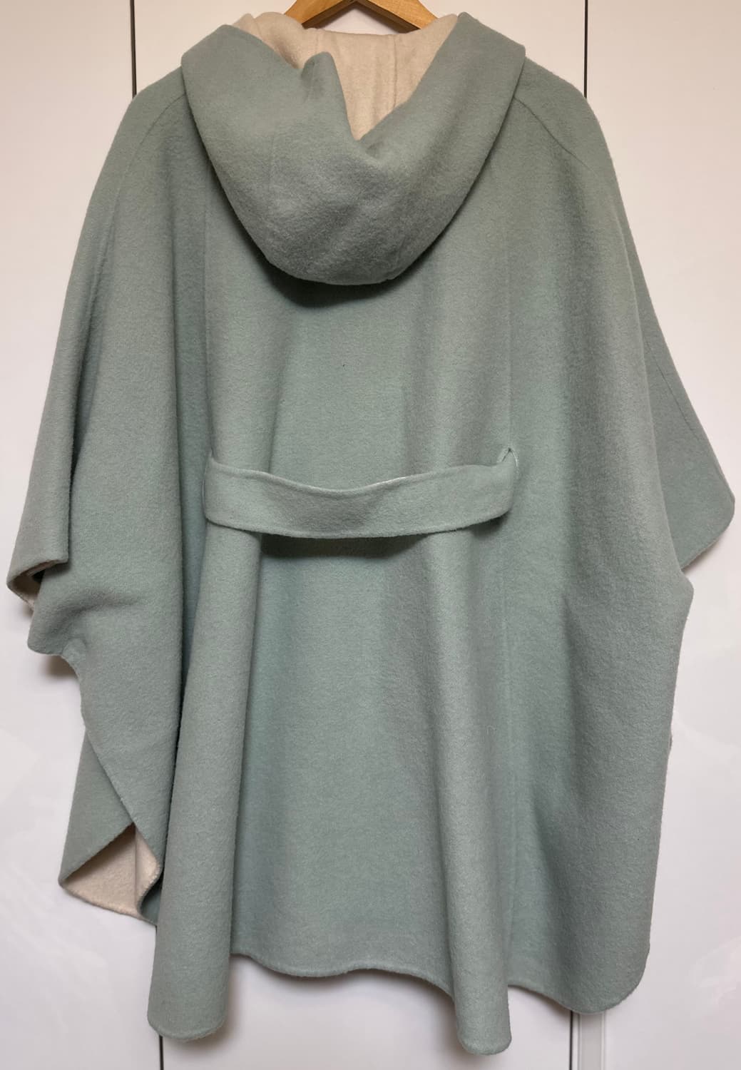 듀엘 민트 울 알파카후드 판쵸 케이프 코트 상품이미지6