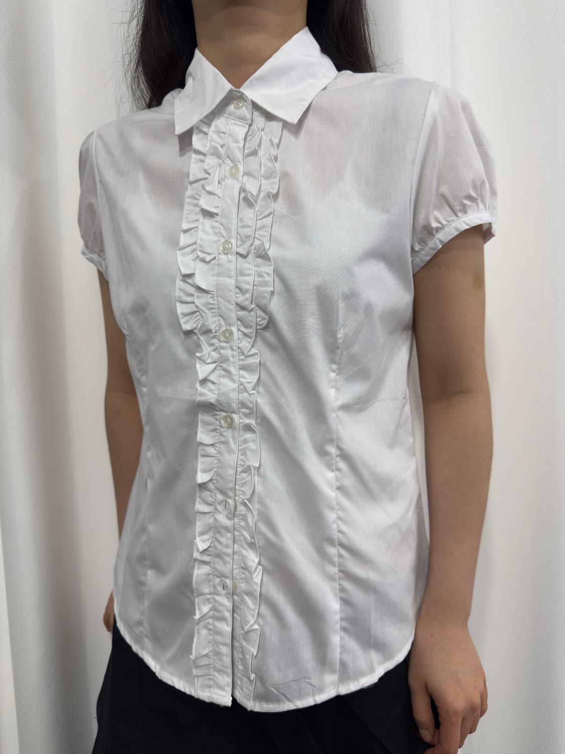 white frill shirt 상품이미지2