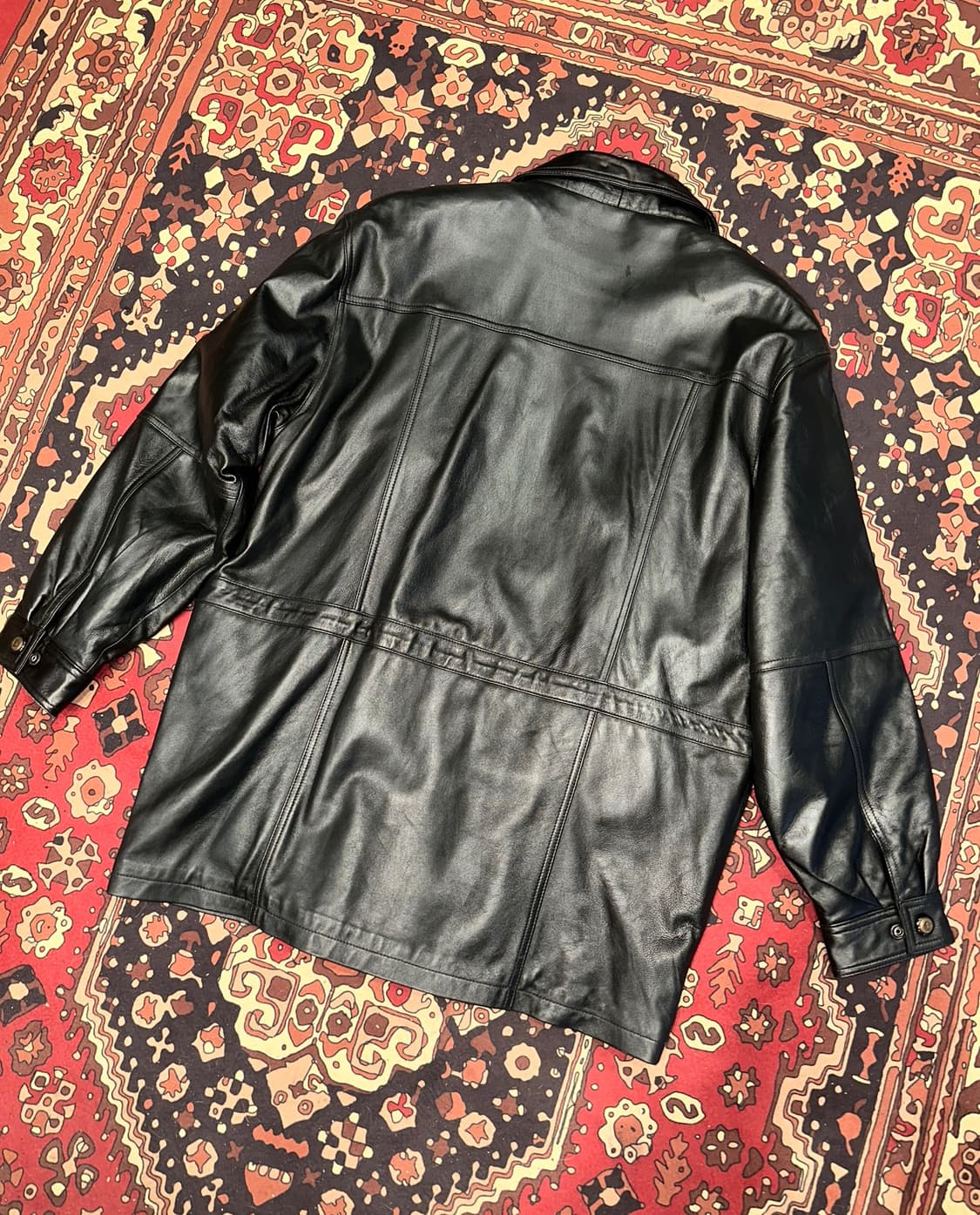 ( 2XL ) 가죽자켓 가죽코트 가죽카코트 빅사이즈가죽 오버핏가죽 상품이미지5