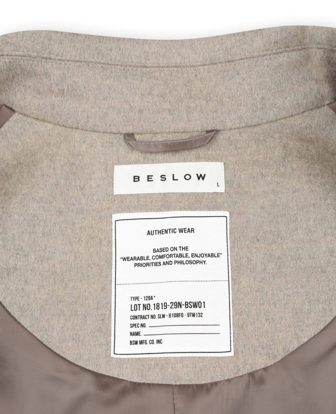 비슬로우 케시미어 발마칸 코트 오트밀 L 상품이미지4