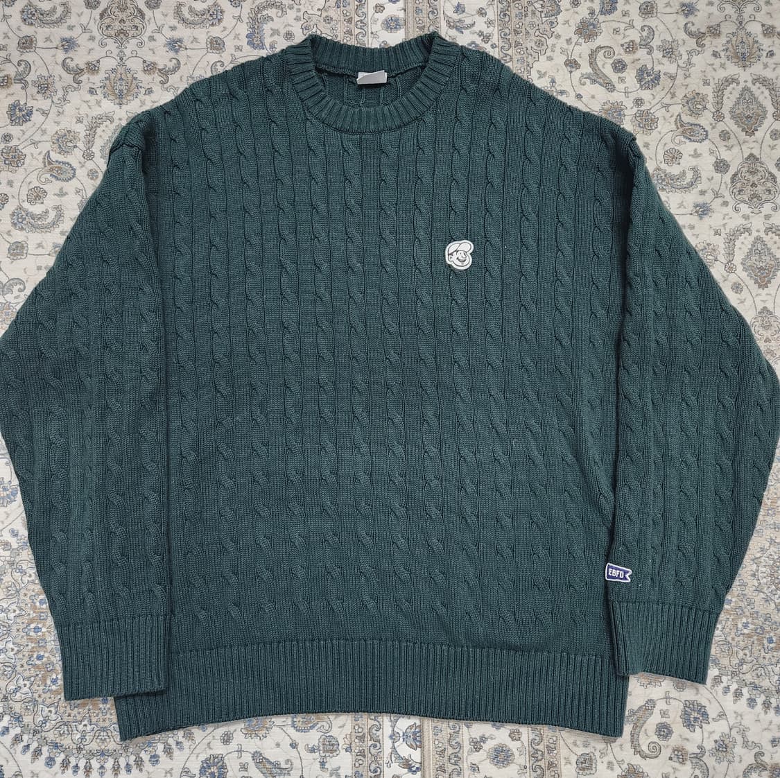 EBFD 이벳필드 꽈배기 니트 그린 XL 상품이미지1