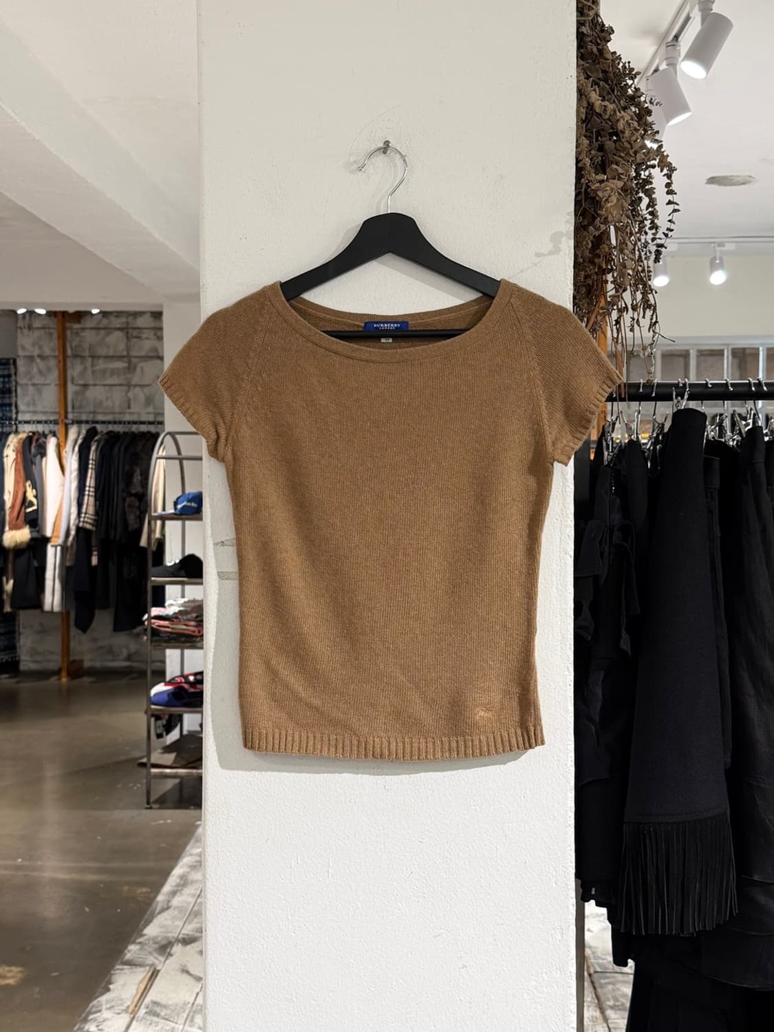 버버리 베이지 울 블렌드 하프 니트 상품이미지1
