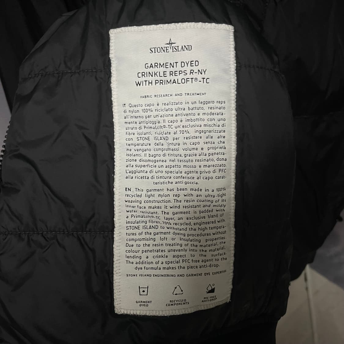 스톤아일랜드 크링클랩스 프리마로프트 패딩 M 상품이미지5