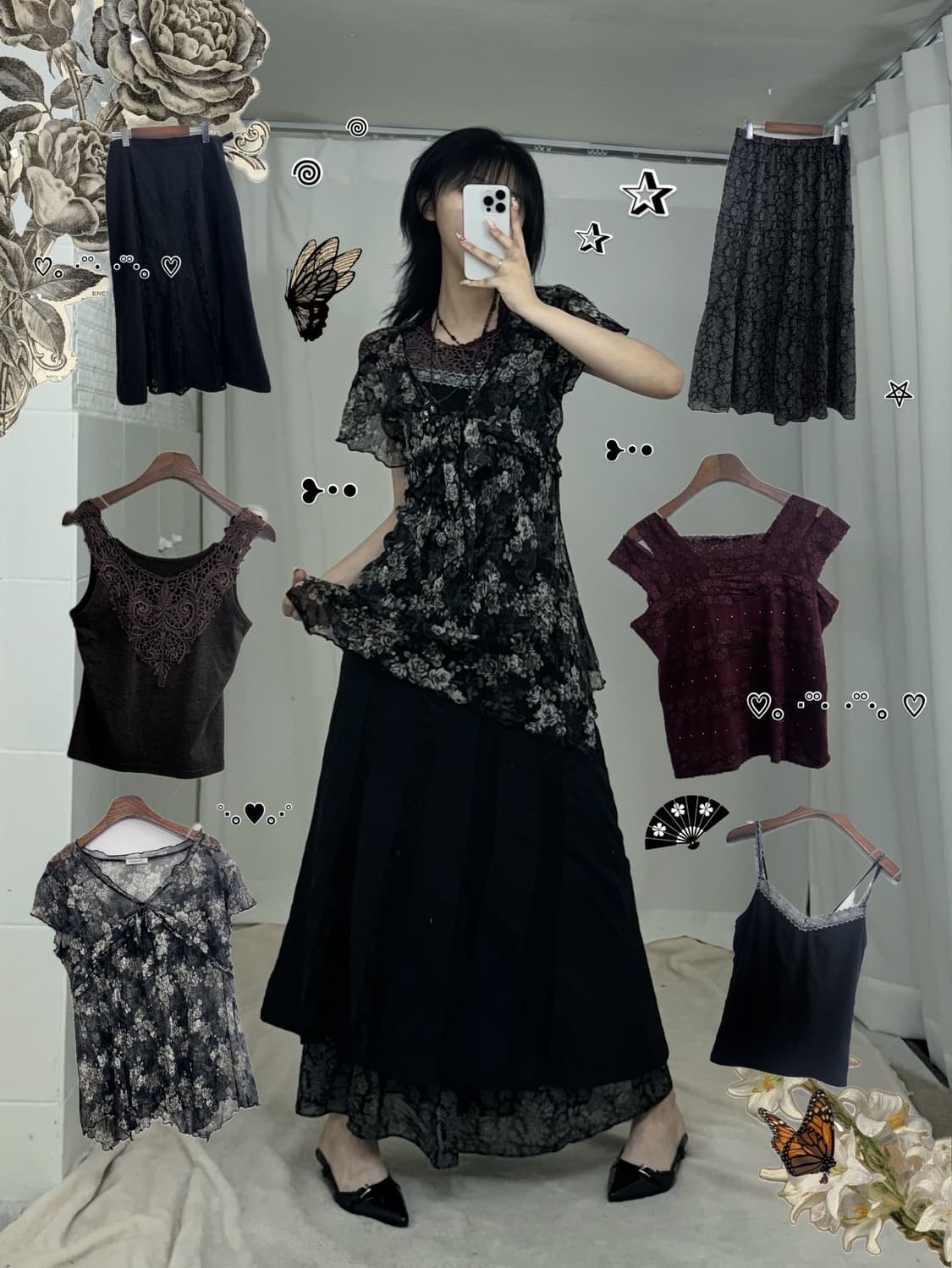 (7pcs) 블랙 오리엔탈 페어리 코디세트 상품이미지1