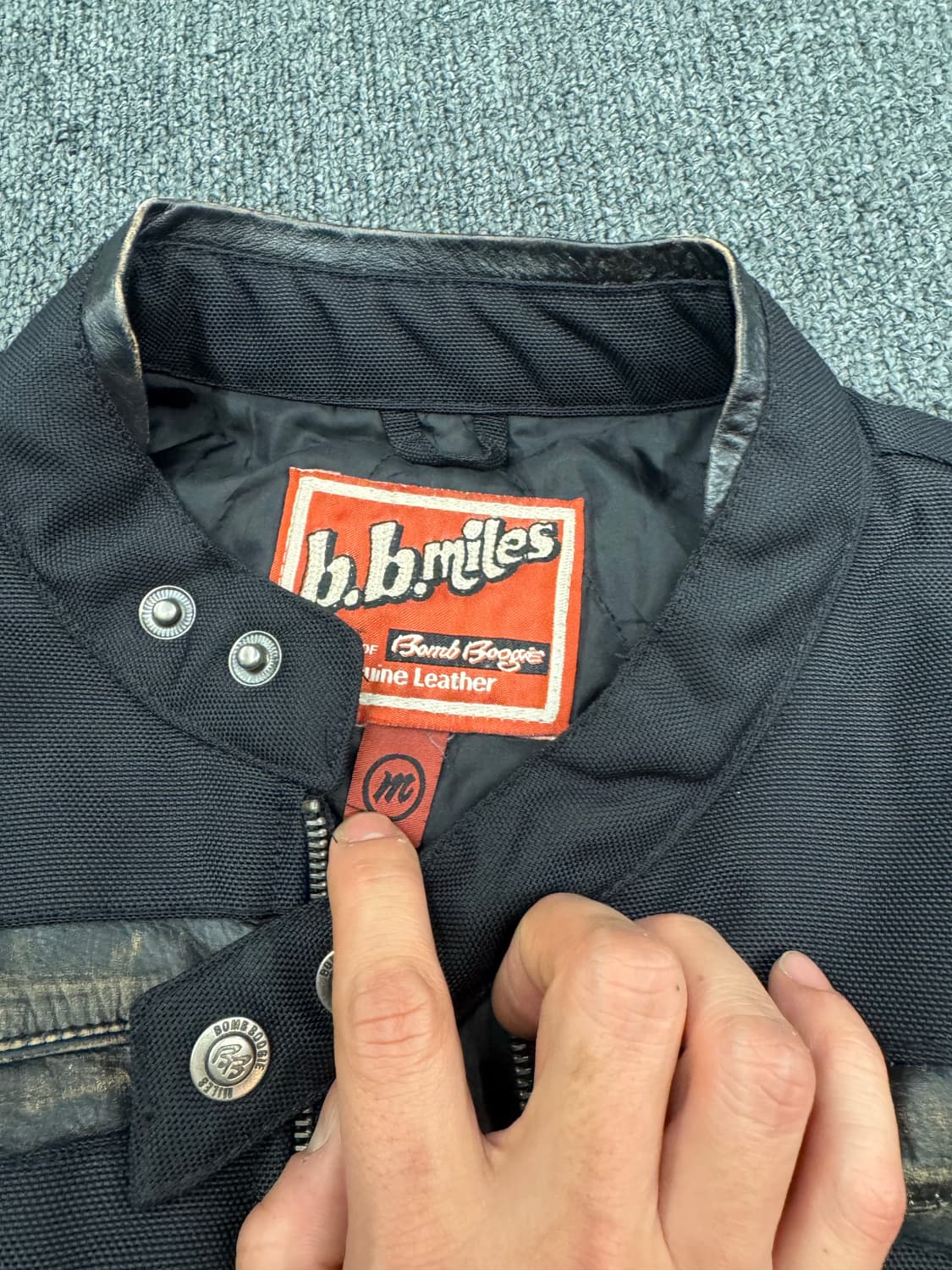b.b.Miles 빈티지 가죽패치 스포츠바이커 자켓 상품이미지3
