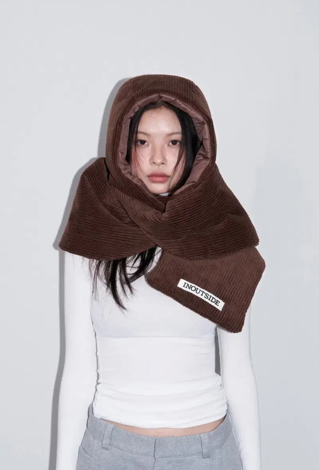 인아웃사이드 윤그린님 머플라바 바라클라바 목도리 비니 브라운 상품이미지1