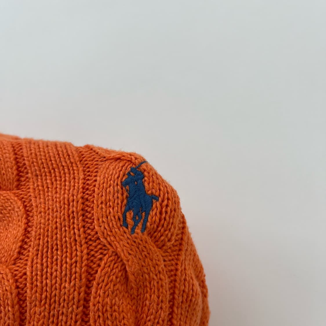 폴로 랄프로렌 오버핏 신형 QR라벨 오렌지 케이블 니트 상품이미지3