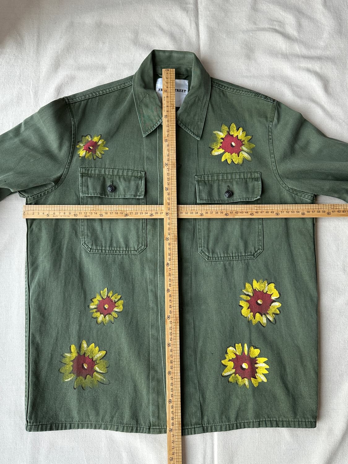 프론트 스트리트 8 플라워 밀리터리 셔츠 100 made in Italy 상품이미지9