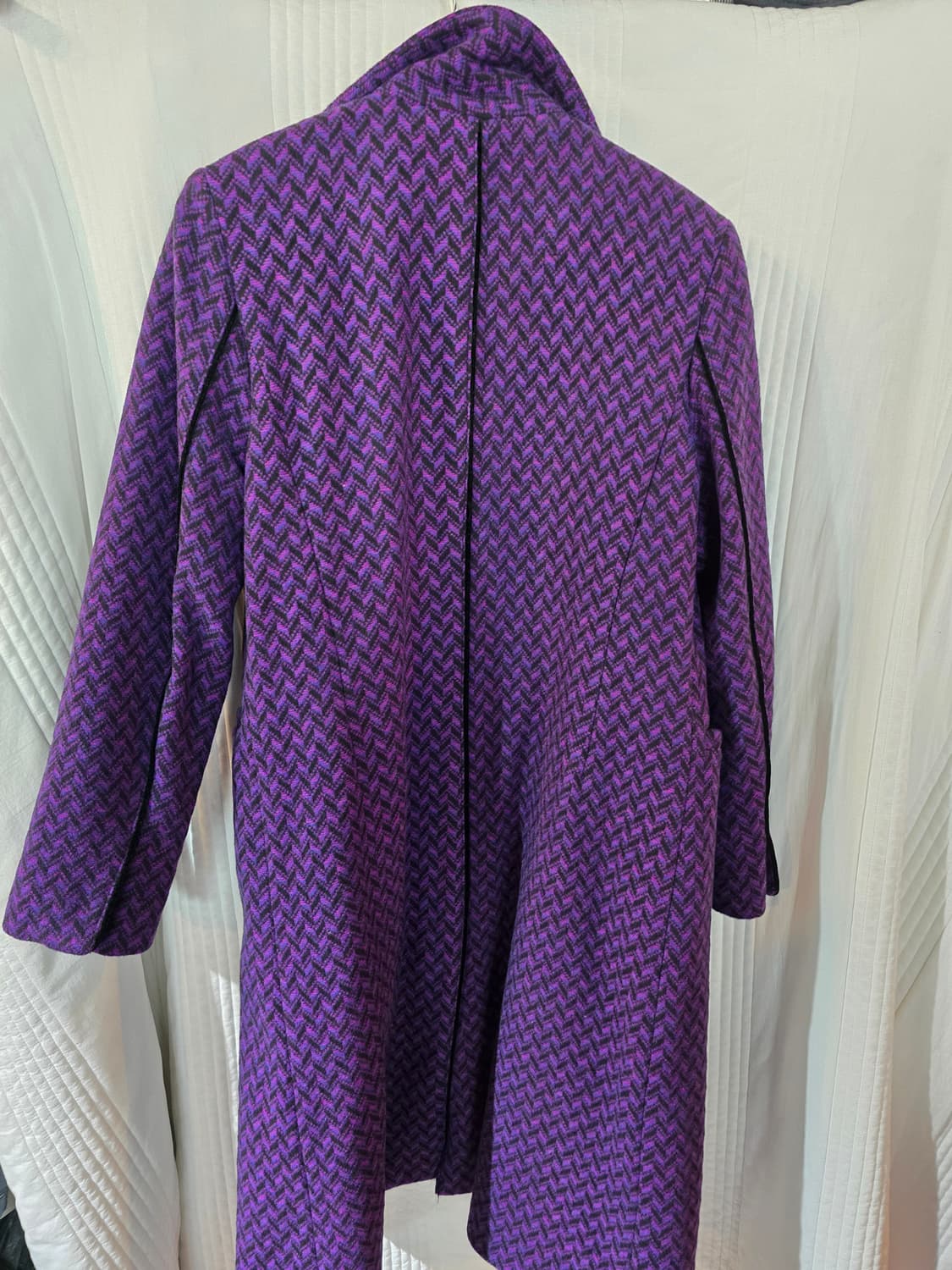 안나수이 퍼플 헤링본 패턴 코트 상품이미지4