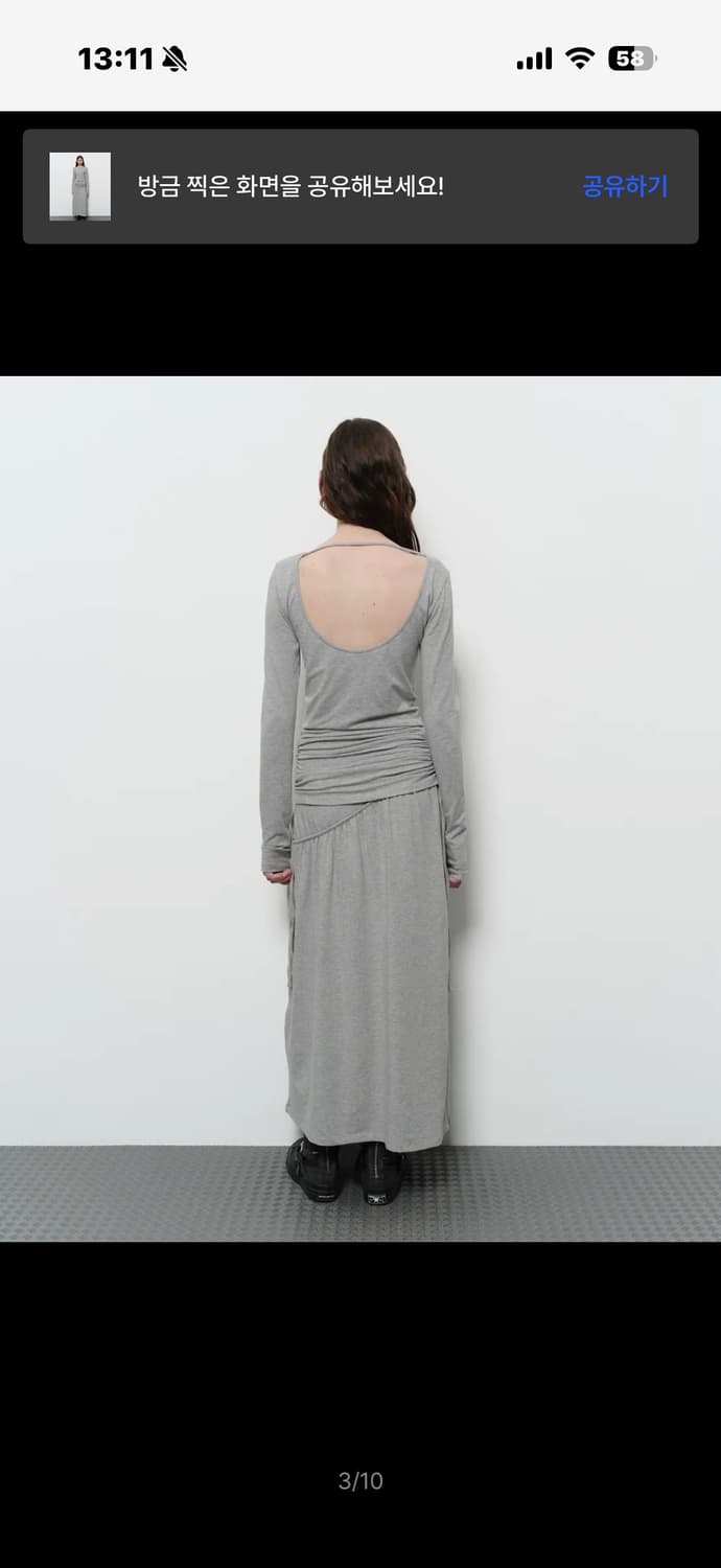 다이애그널 BACKLESS LONG DRESS (melange grey) 상품이미지3