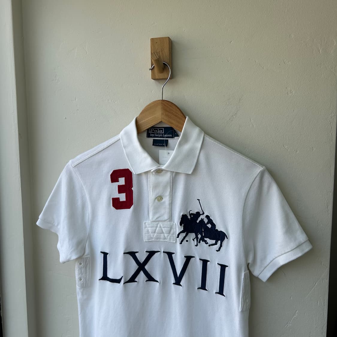 폴로 랄프로렌 화이트 빅포니 반팔 럭비티 카라티 상품이미지1