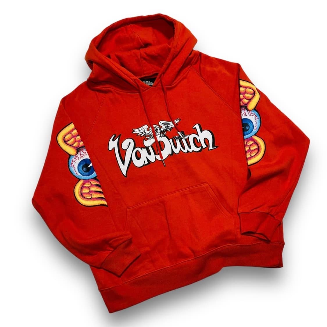 본더치 오버 몬스터 사이드 로고 빈티지 주황 후드티 상품이미지1