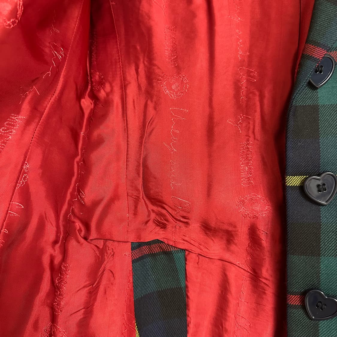 모스키노 그린 체크 하트 엘보 패치 자켓 (국내 55사이즈) 상품이미지7