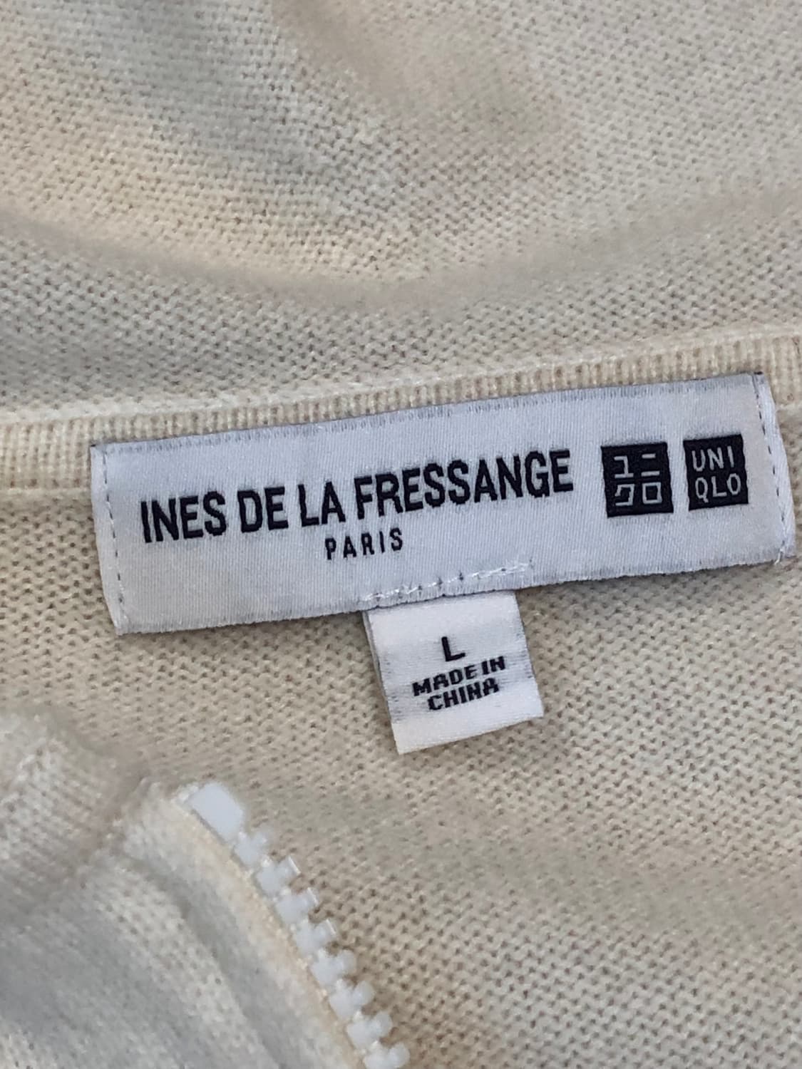 미착용 L 유니클로 X 이네스 캐시미어 100% 후드 집업 니트 가디건 상품이미지2