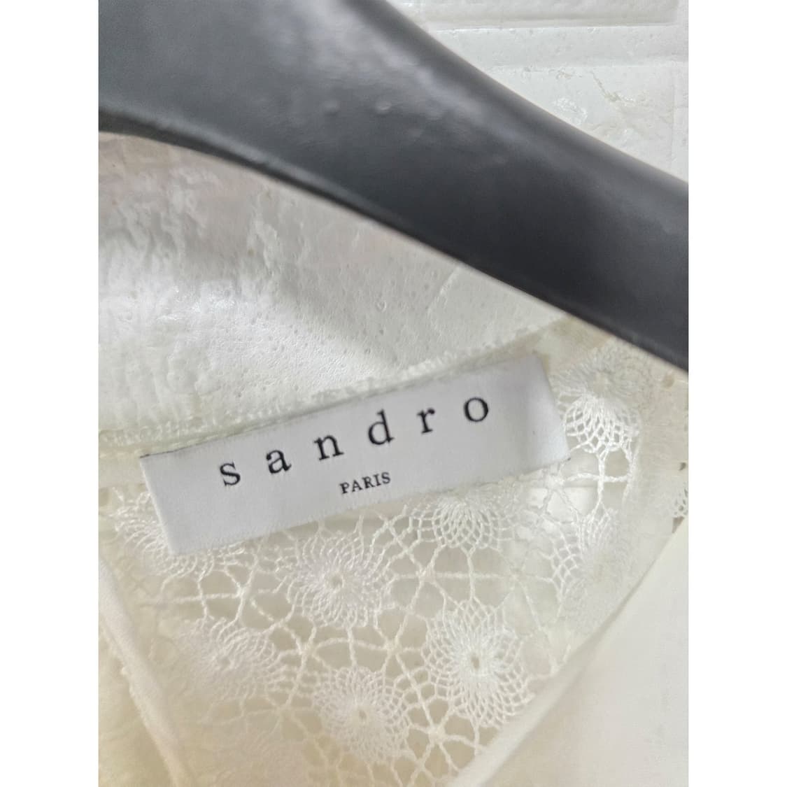 산드로 Sandro 화이트 레이스 프릴 블라우스 M 상품이미지2