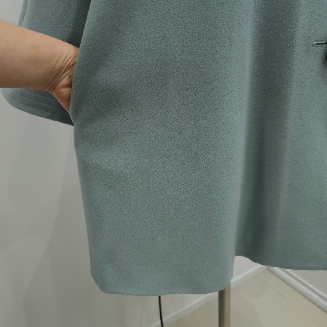 울100% 민트그레이 하이넥 코트 상품이미지9